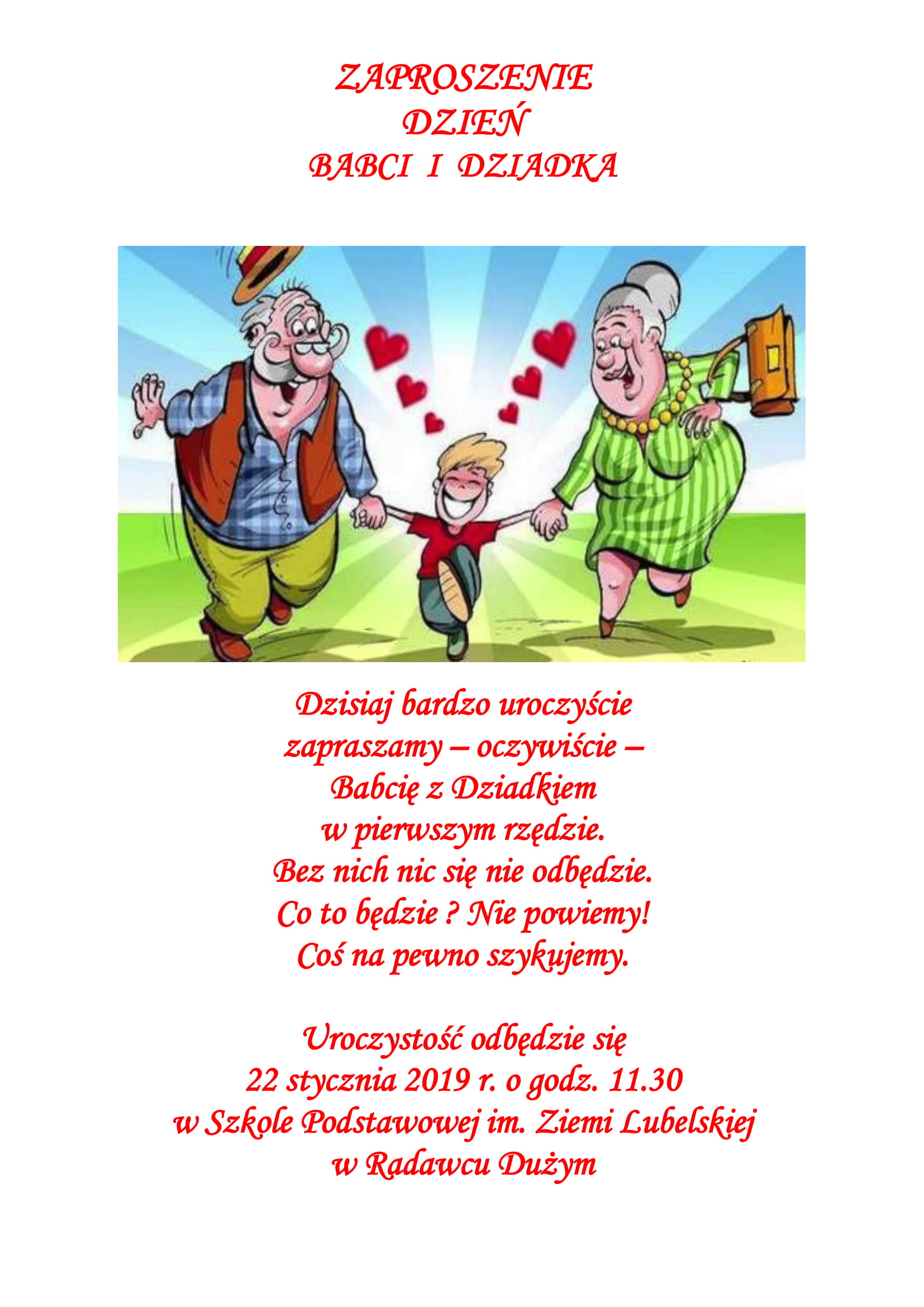 ZAPROSZENIE dZIEŃ bABCI I dziadka na stronę 1