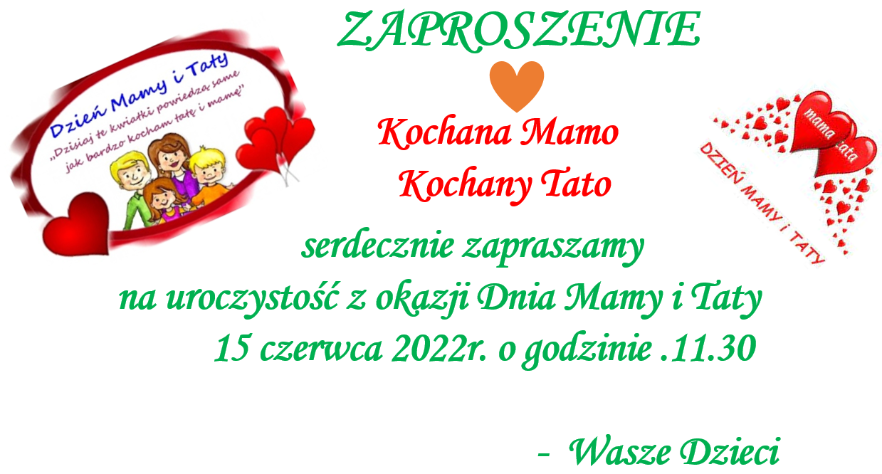zaproszenie dzień mamy i taty